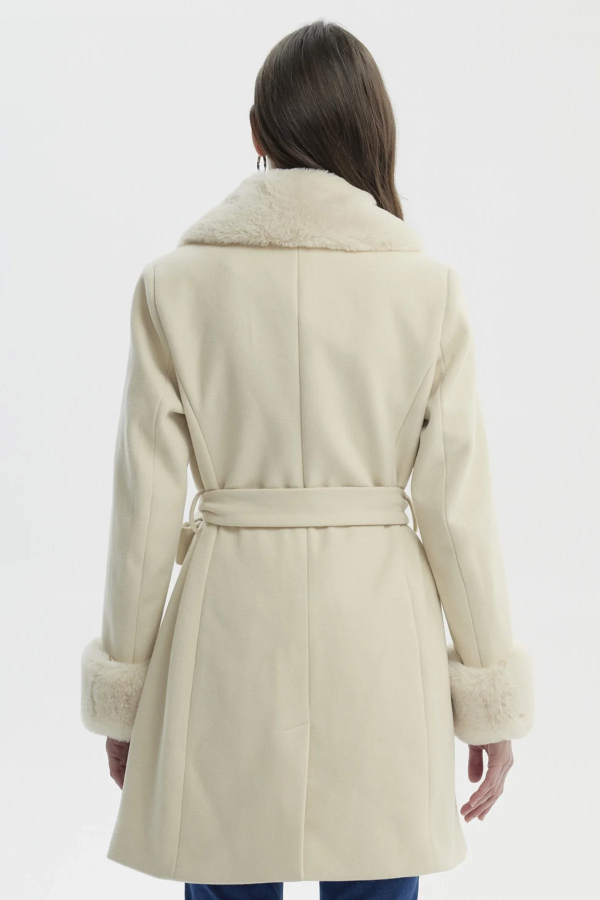 Abrigo Mujer Slim Cuello Camisero Arena - Image 3