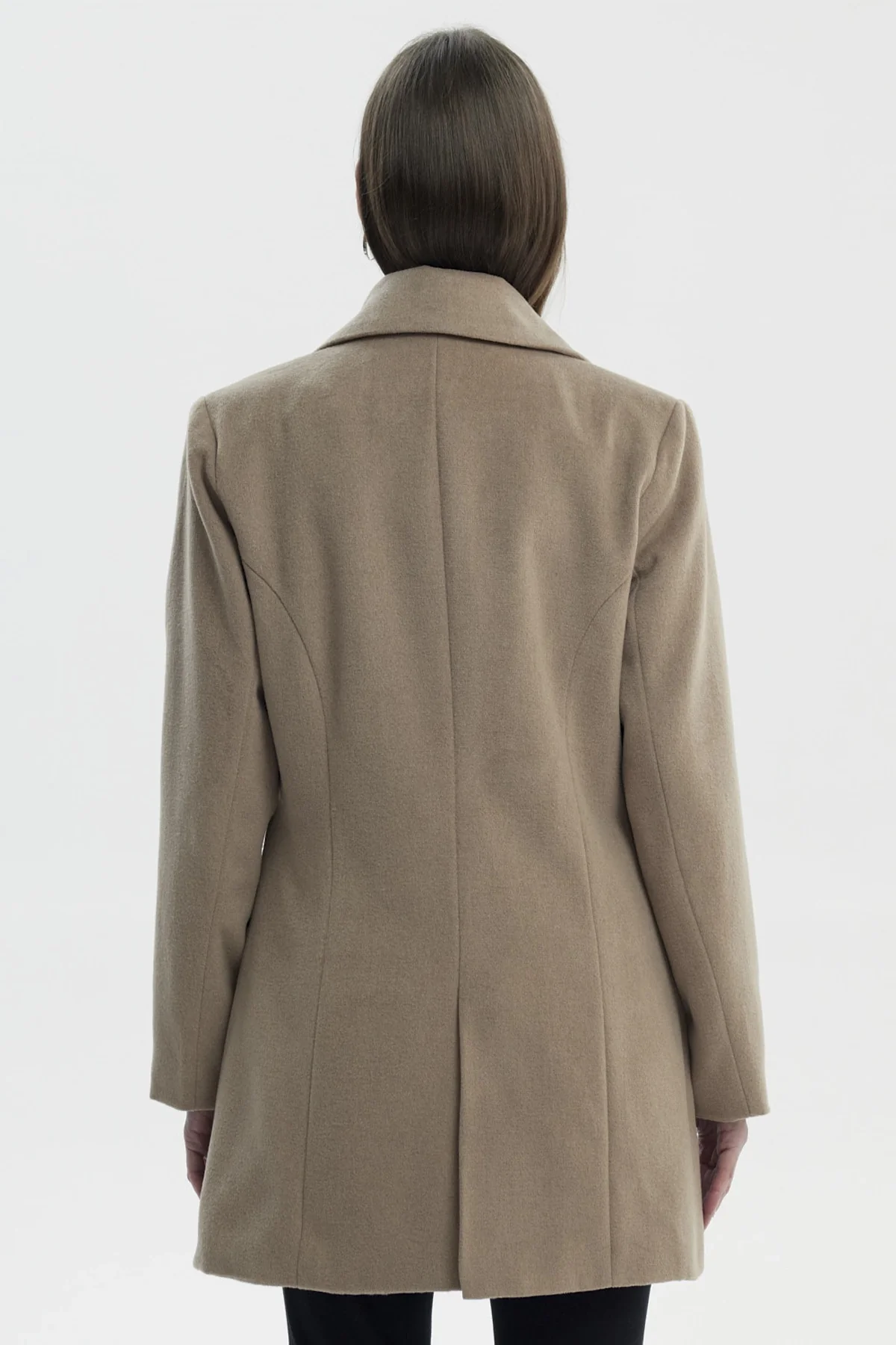 Abrigo Mujer Slim Cuello Camisero Beige - Image 3