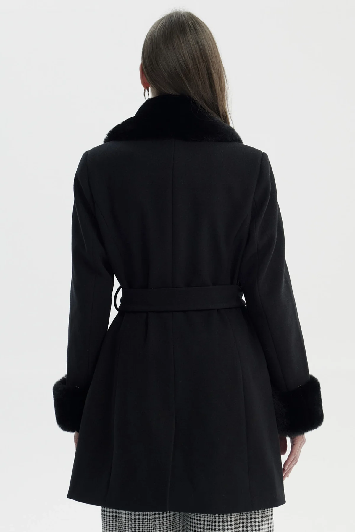 Abrigo Mujer Slim Cuello Camisero Negro - Image 3