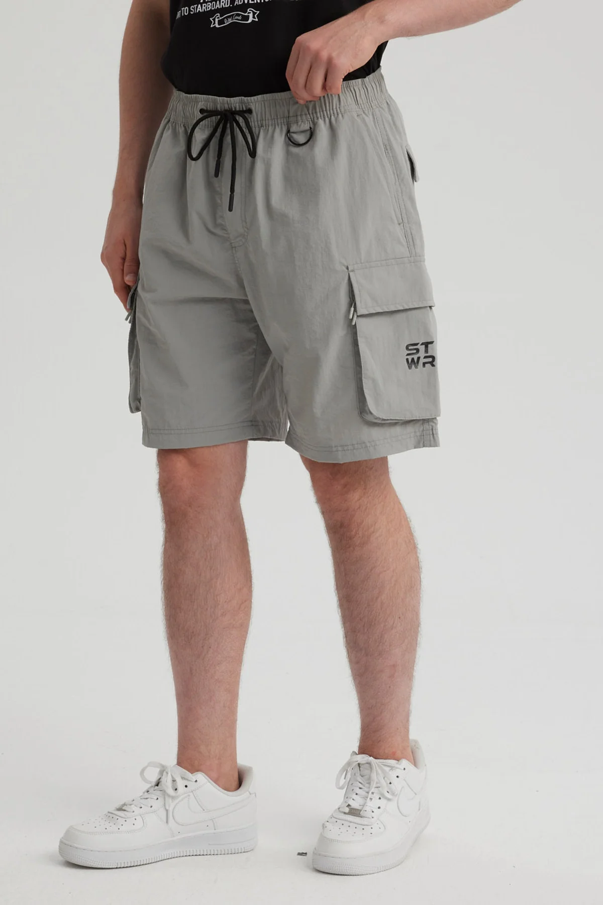 Bermuda Hombre Cargo Nylon Gris - Image 2