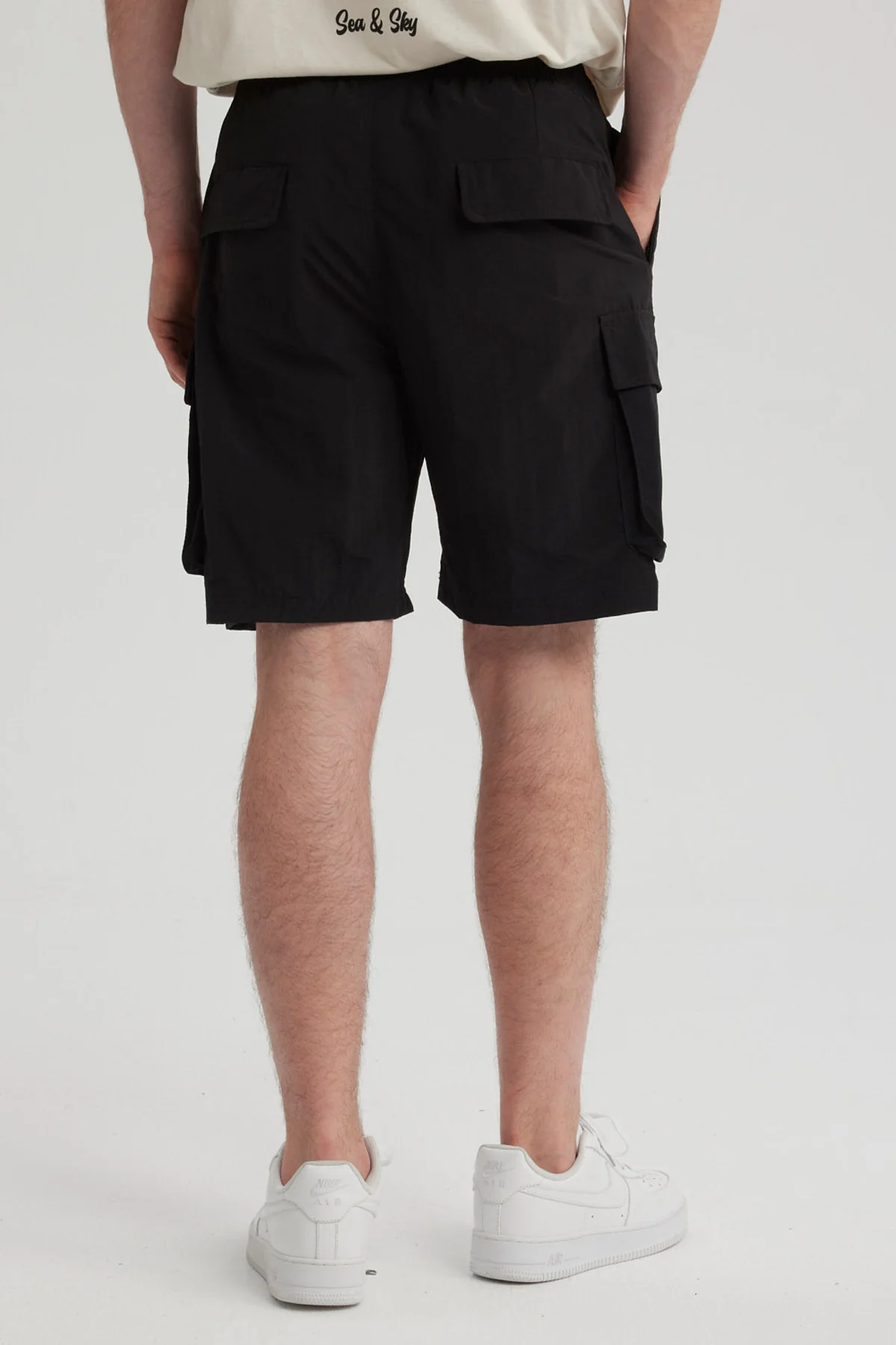 Bermuda Hombre Cargo Nylon Negro - Image 3