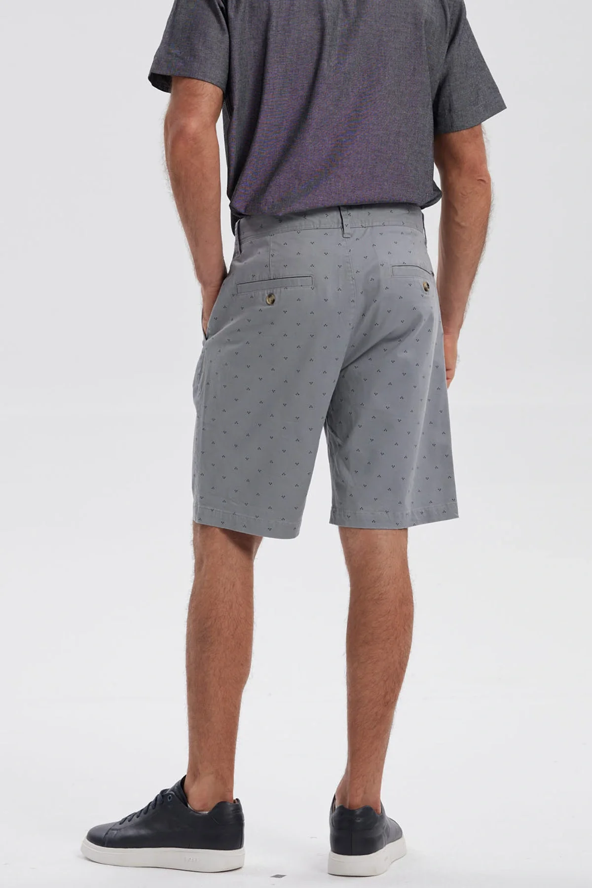 Bermuda Hombre Chino Print Gris - Image 2
