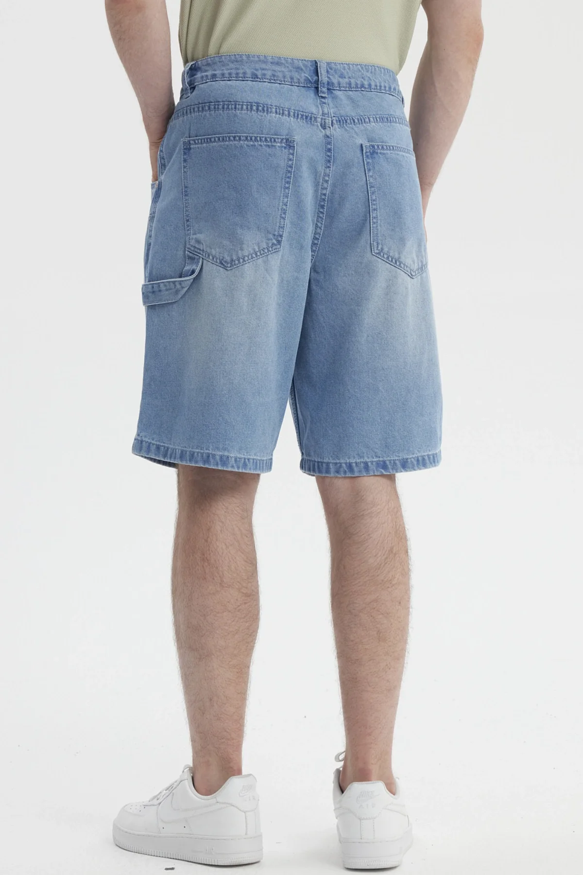 Bermuda Hombre Parche Carpintero Azul Retro - Image 3