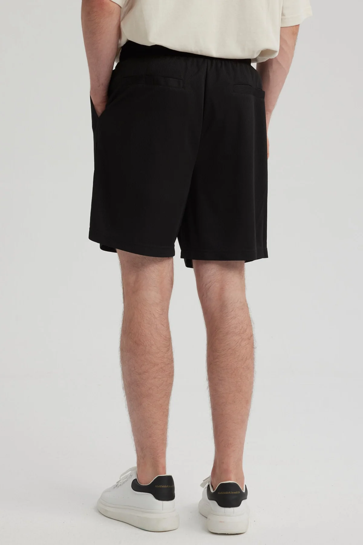 Bermuda Hombre Textura Bolsillo Trasero Negro - Image 3