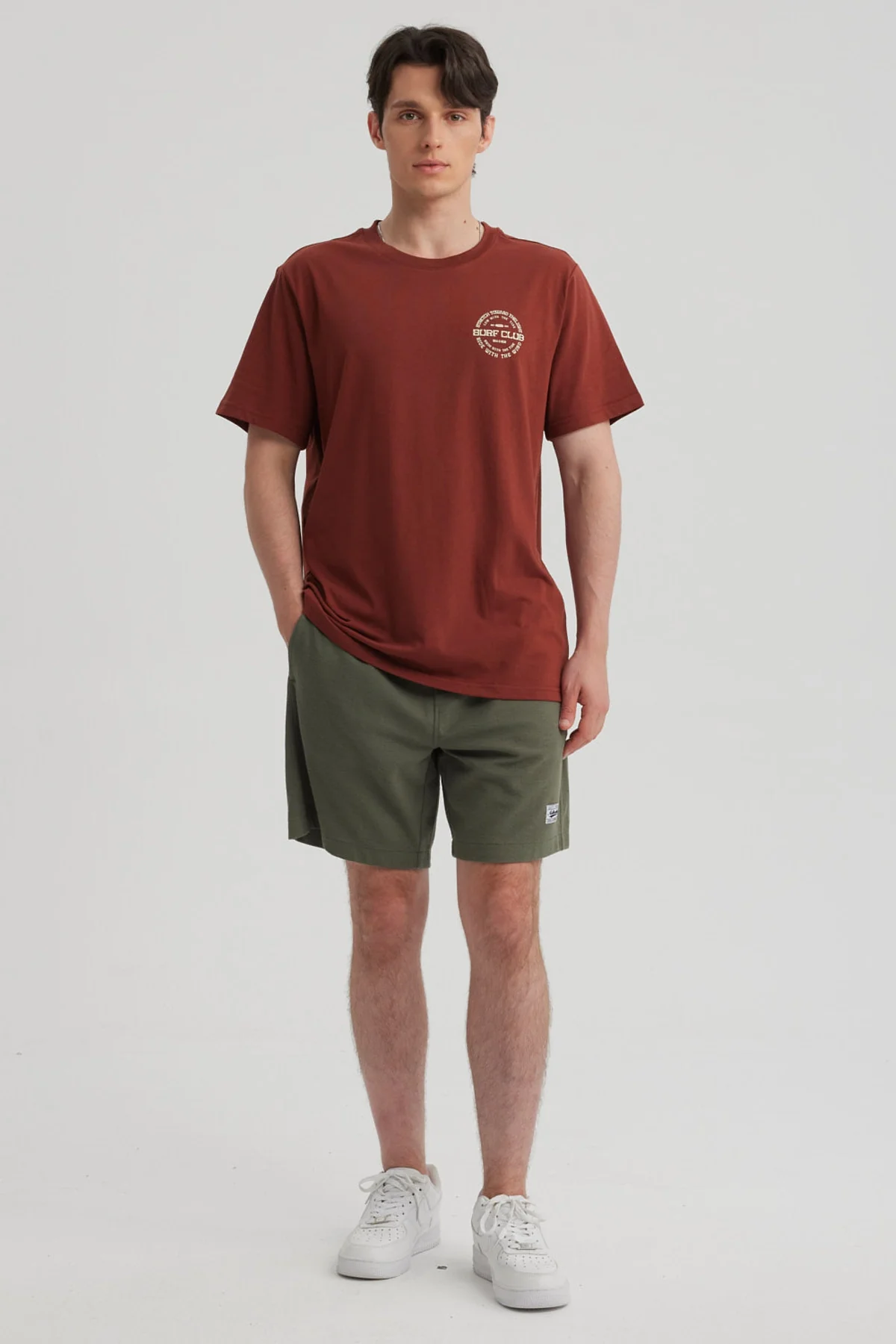 Bermuda Hombre Textura Liso Verde Militar - Image 4