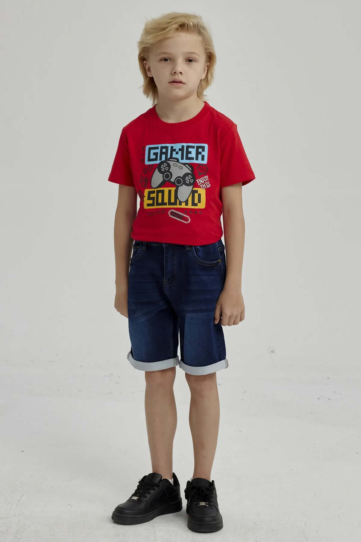 Bermuda Niño Básico Denim Azul Oscuro - Image 4