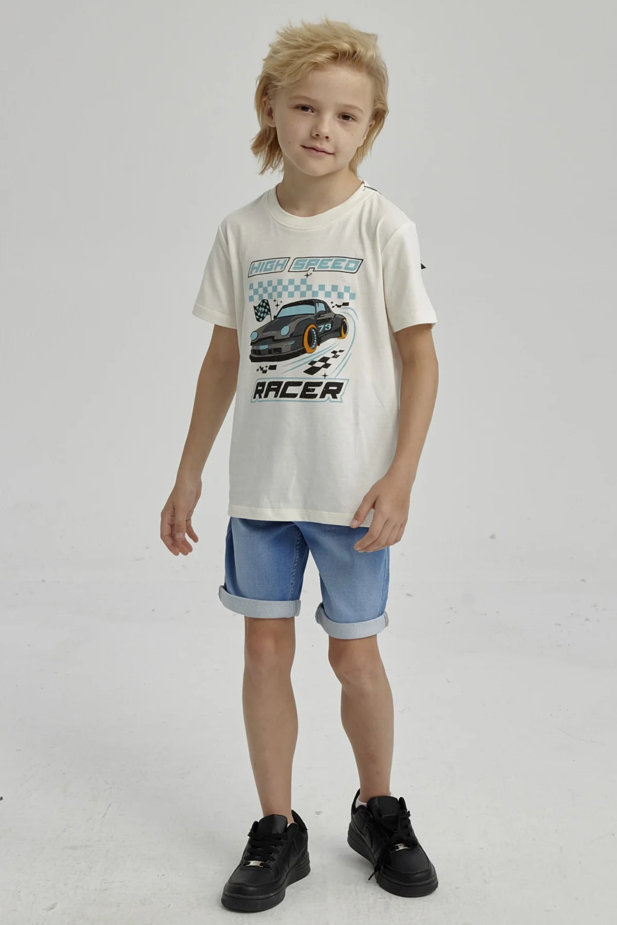 Bermuda Niño Básico Denim Celeste - Image 4