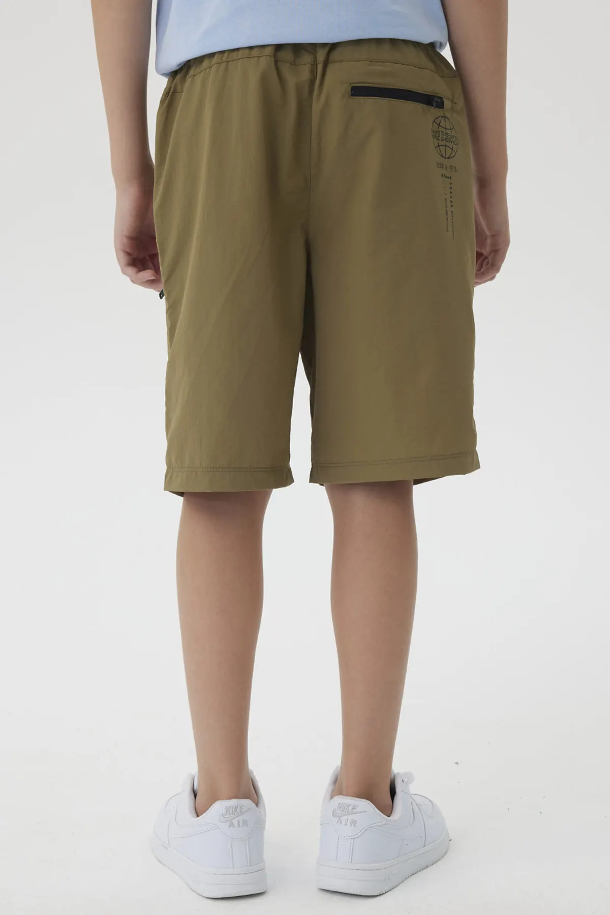 Bermuda Niño Con Cierre Verde Militar - Image 3