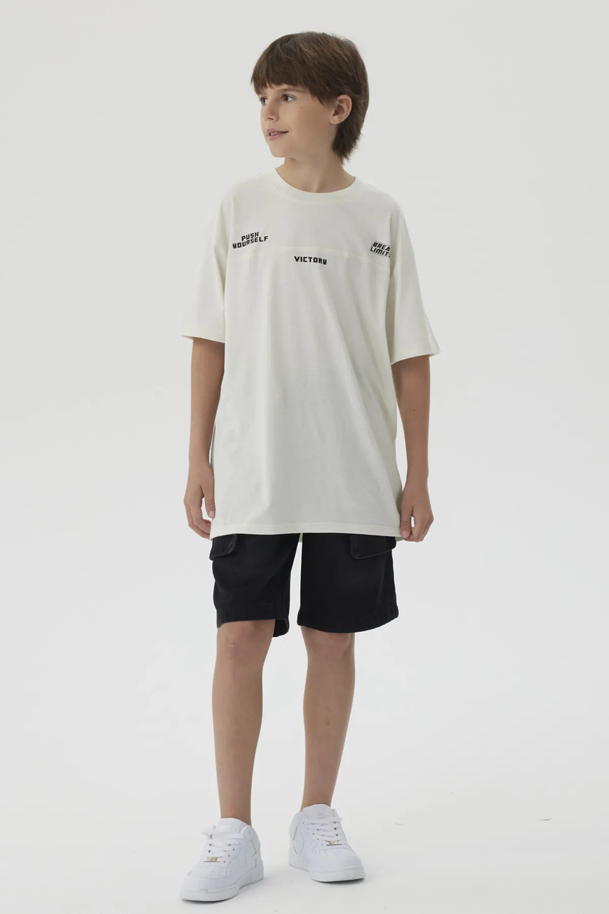 Bermuda Niño Denim Cargo Negro - Image 4