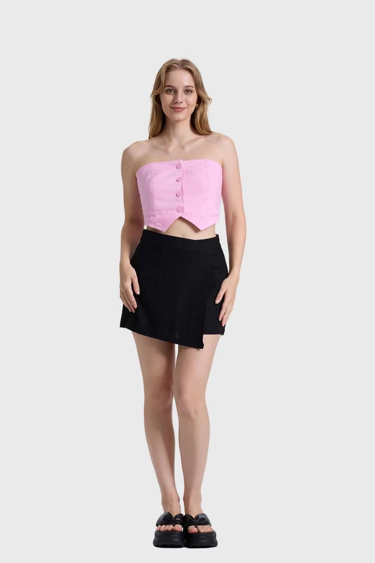 Blazer Mujer Strapless Rosado - Image 4