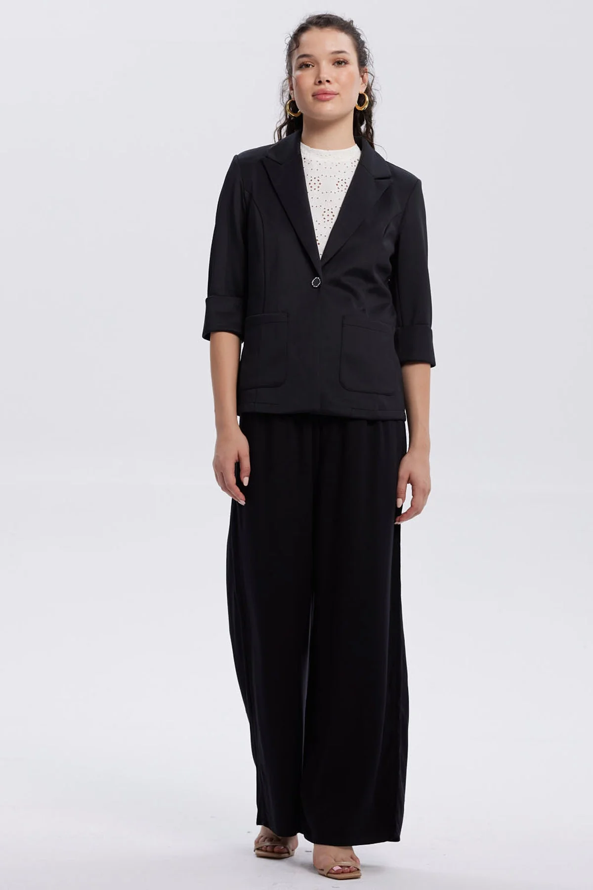 Blazer Mujer Tope Ruedo Negro - Image 4