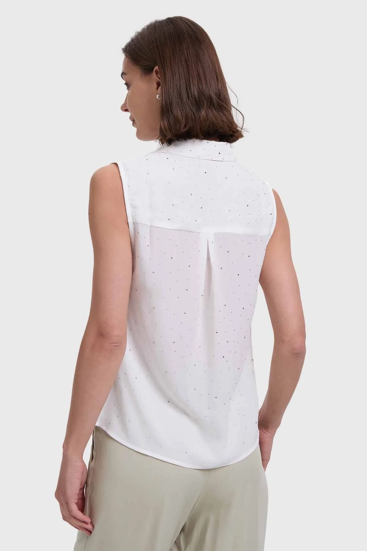 Blusa Mujer Abotonada Aplicación Crudo - Image 2