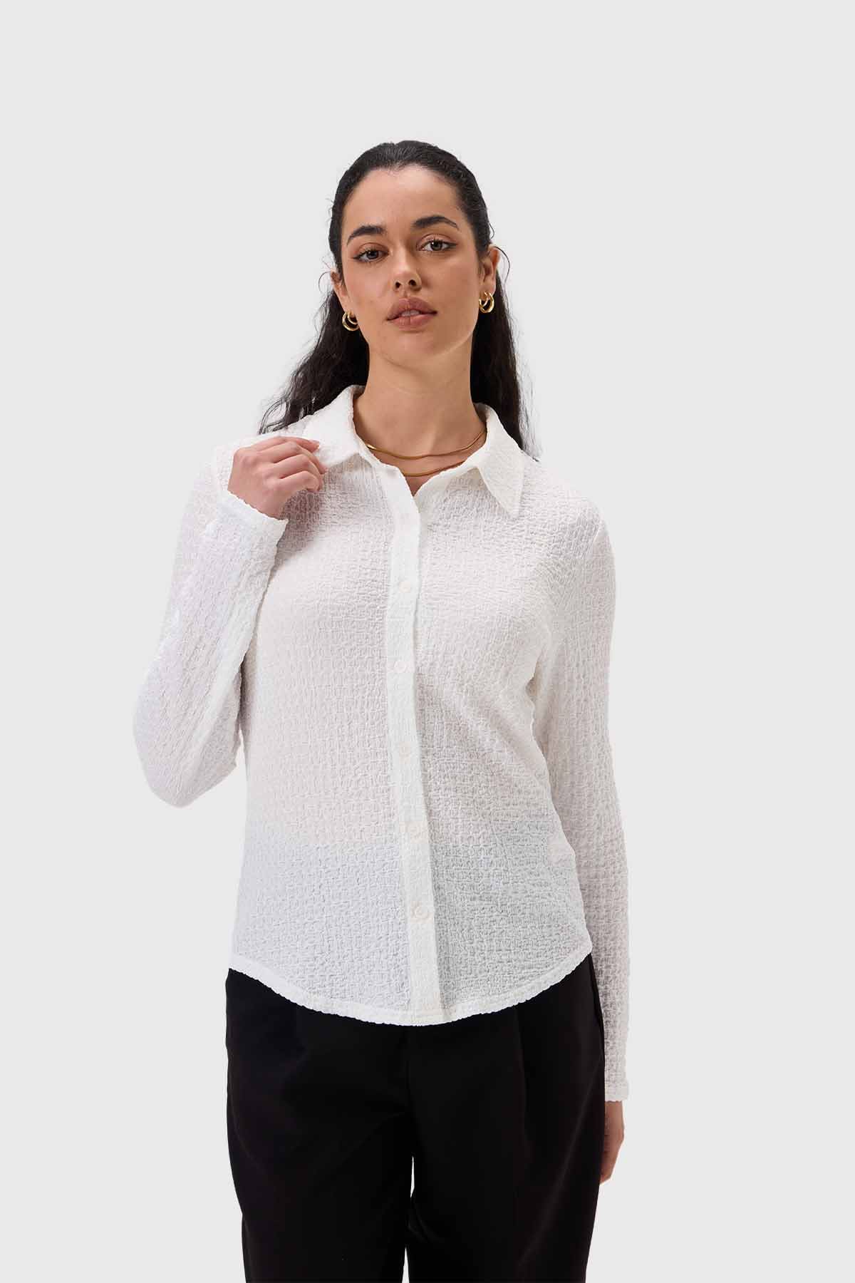 Blusa Mujer Abotonada Blanco - Image 2