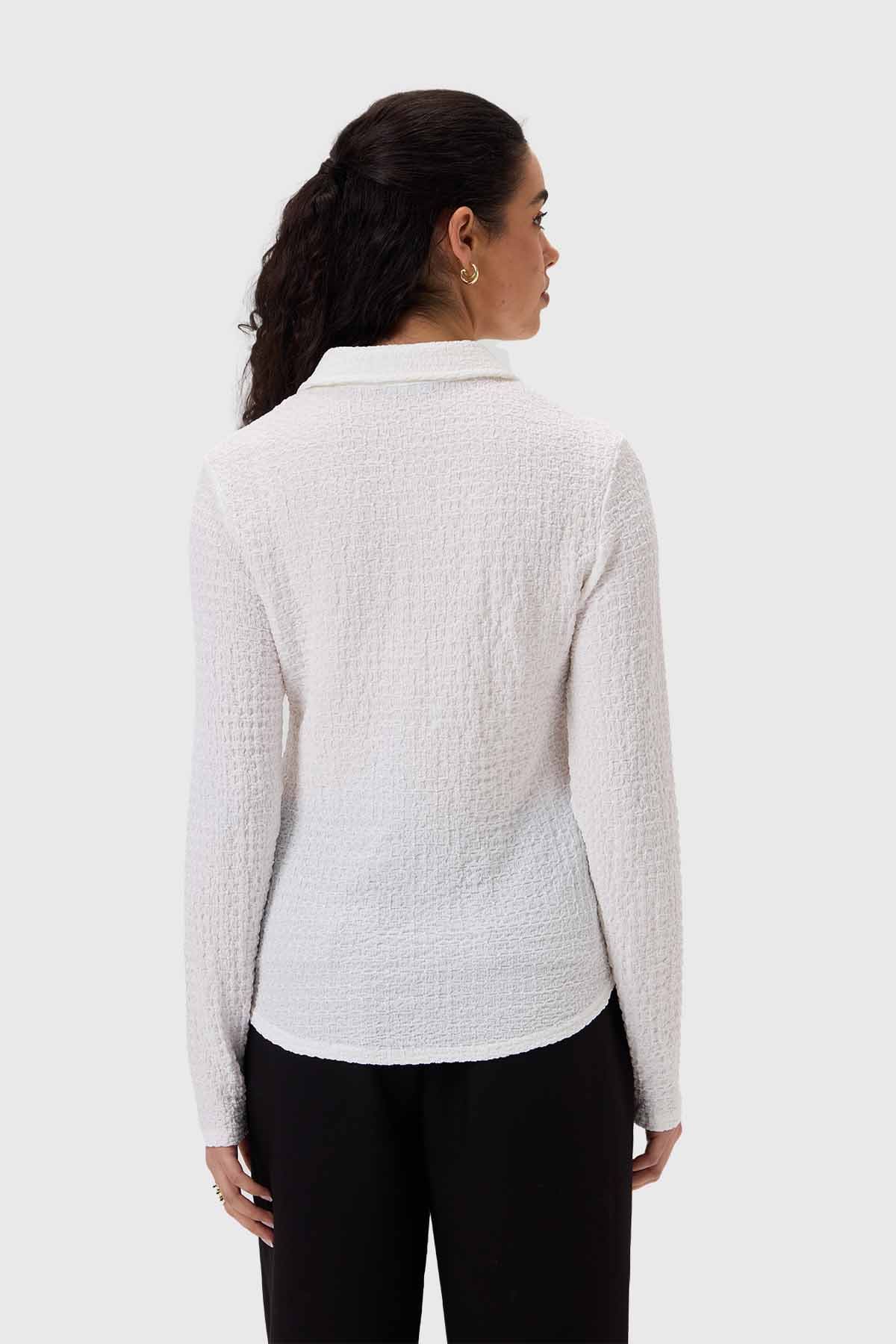 Blusa Mujer Abotonada Blanco - Image 3