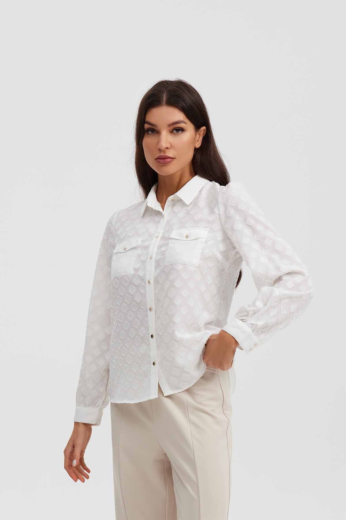 Blusa Mujer Abotónada Crudo - Image 2