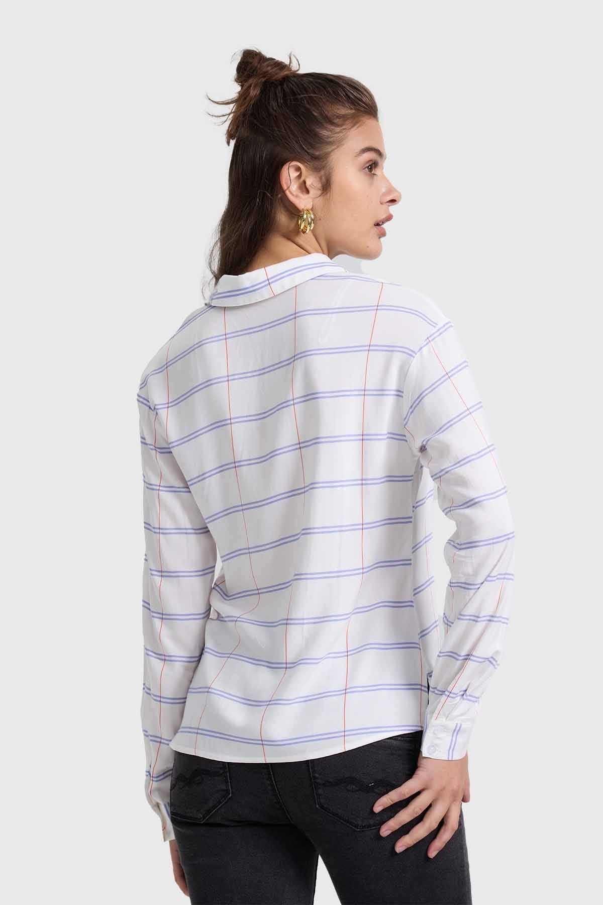 Blusa Mujer Abotonada Crudo - Image 3