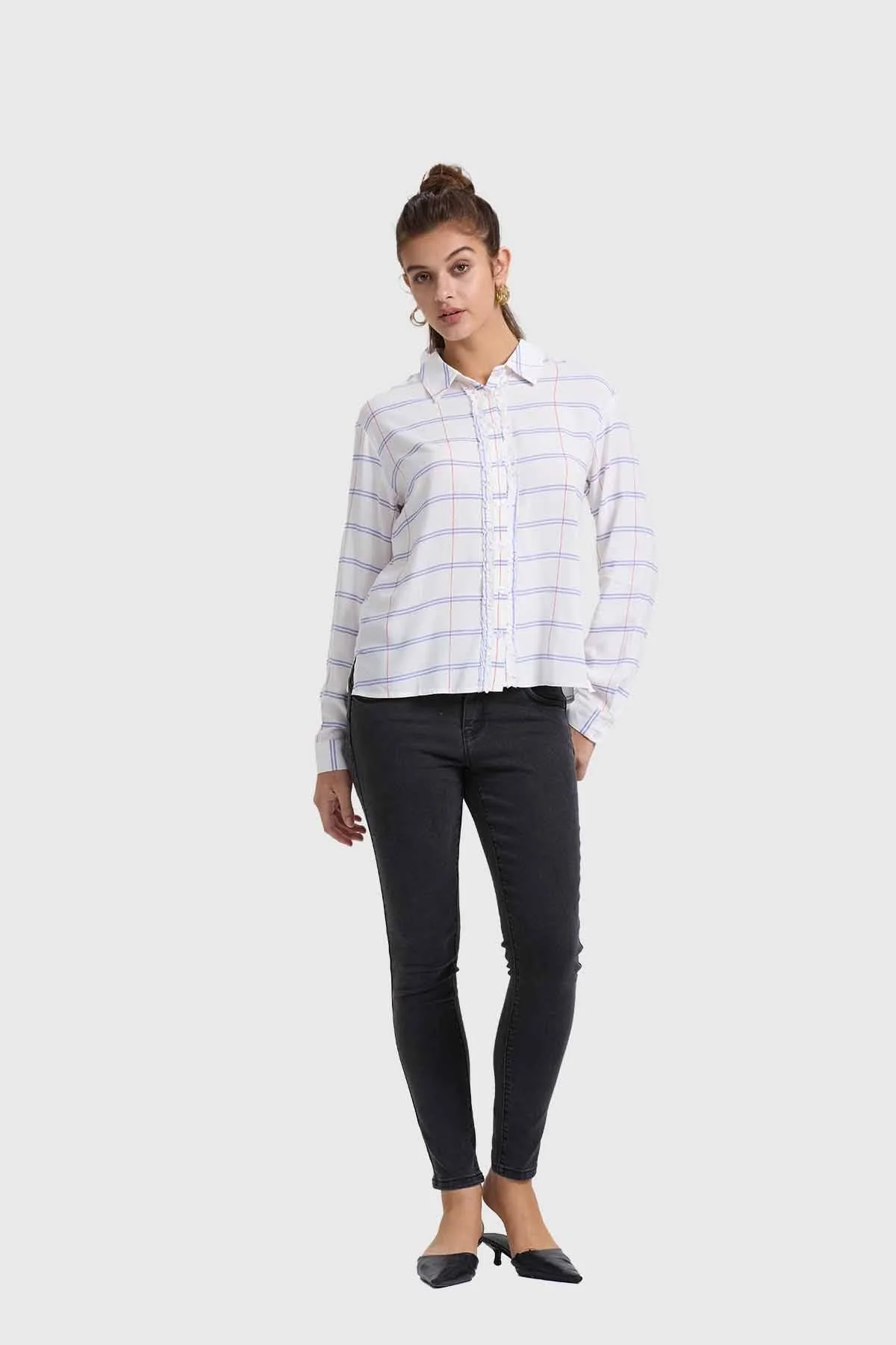 Blusa Mujer Abotonada Crudo - Image 4