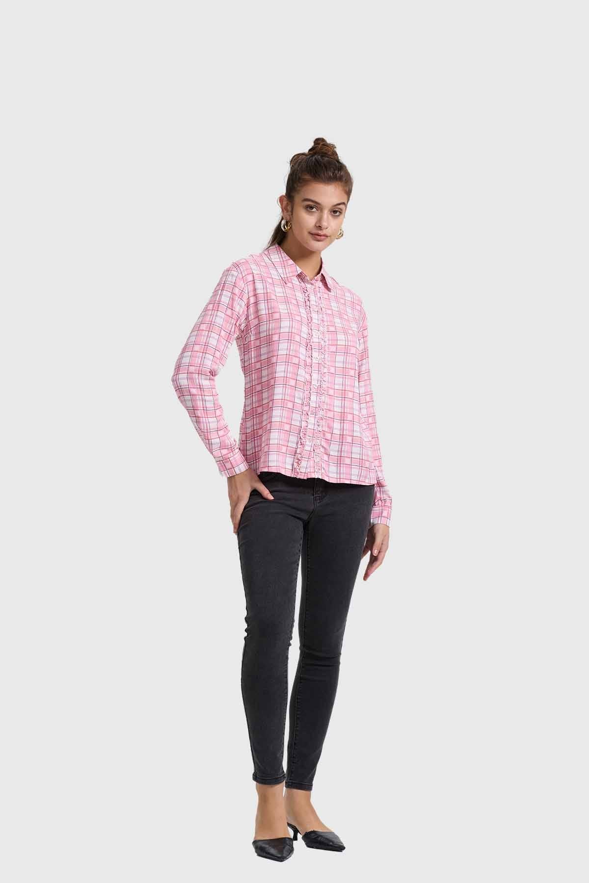 Blusa Mujer Abotonada Rosado - Image 4