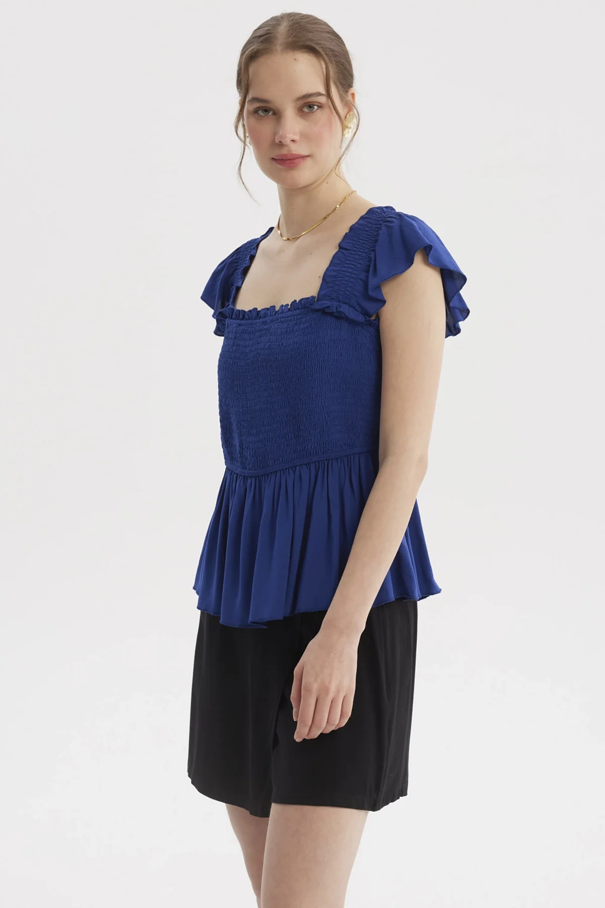 Blusa Mujer Ajustada Azul Claro - Image 2