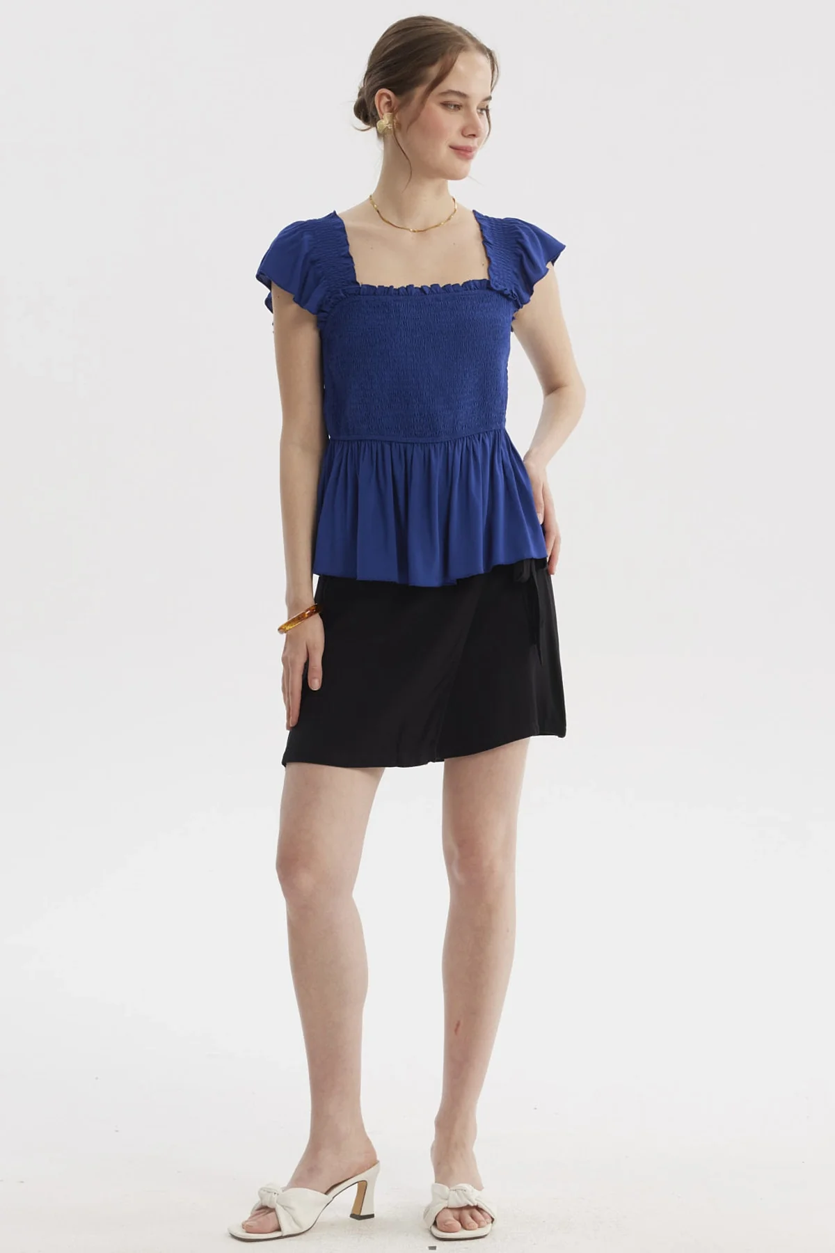 Blusa Mujer Ajustada Azul Claro - Image 4