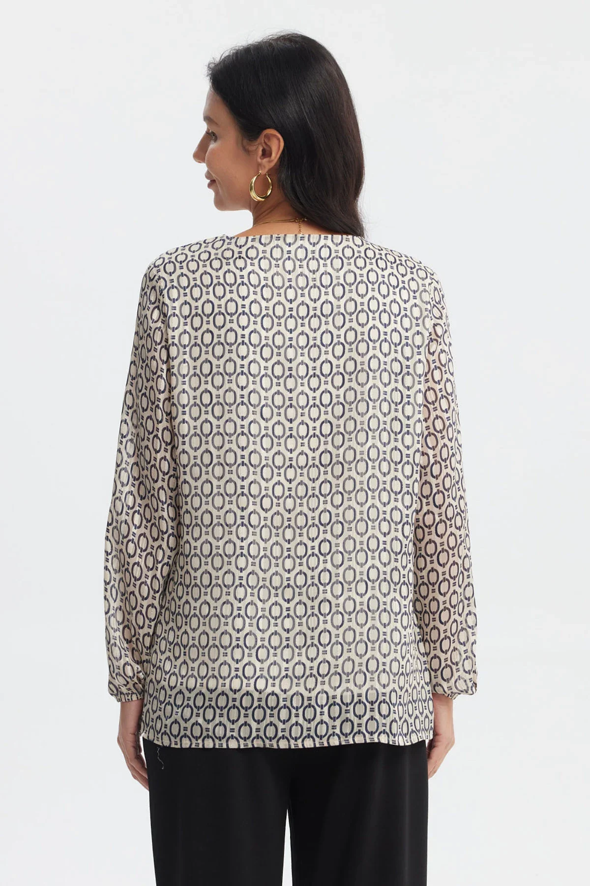 Blusa Mujer Aplicación Cuello Crudo - Image 3