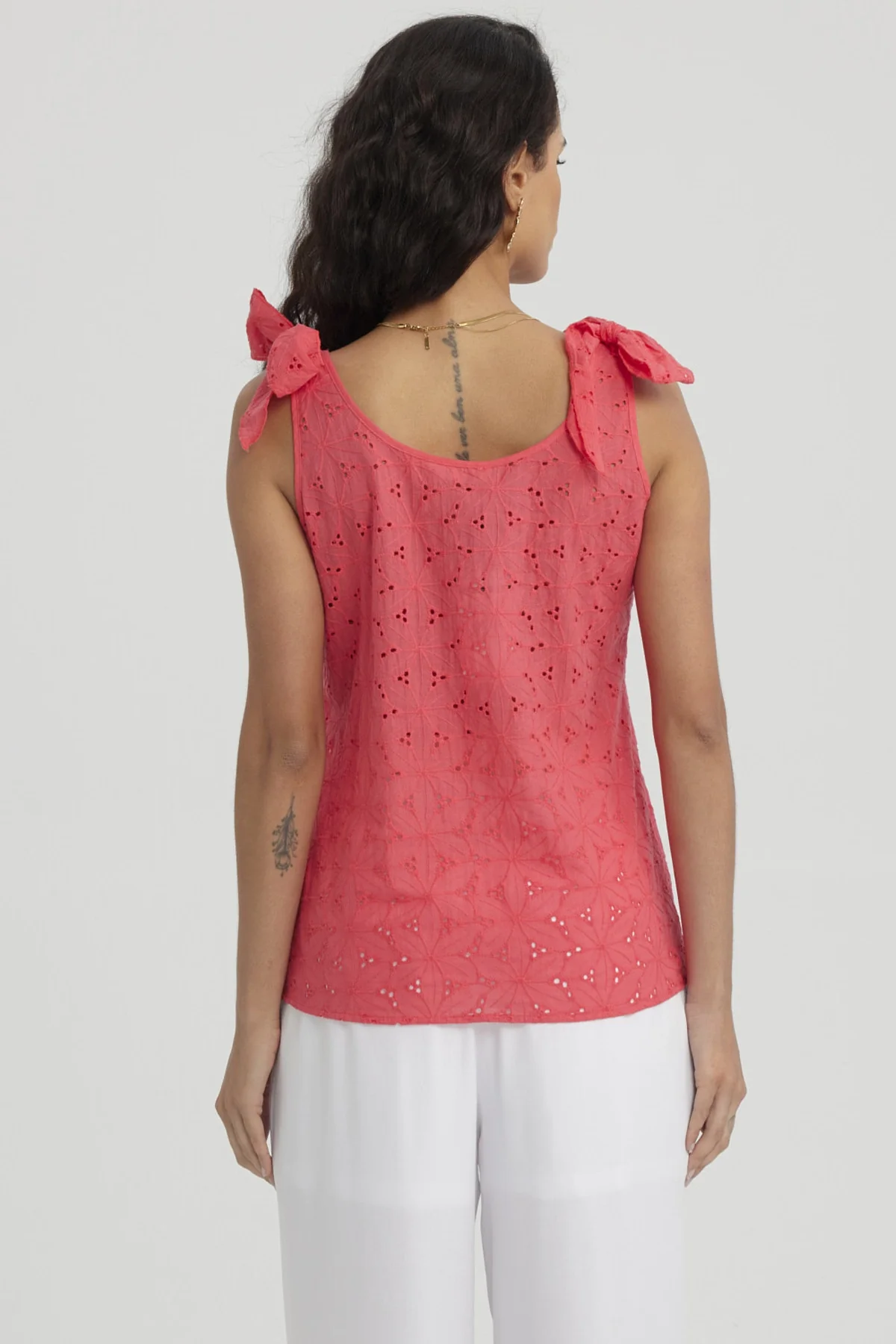 Blusa Mujer Broderie Aplicación Nudo Coral - Image 3