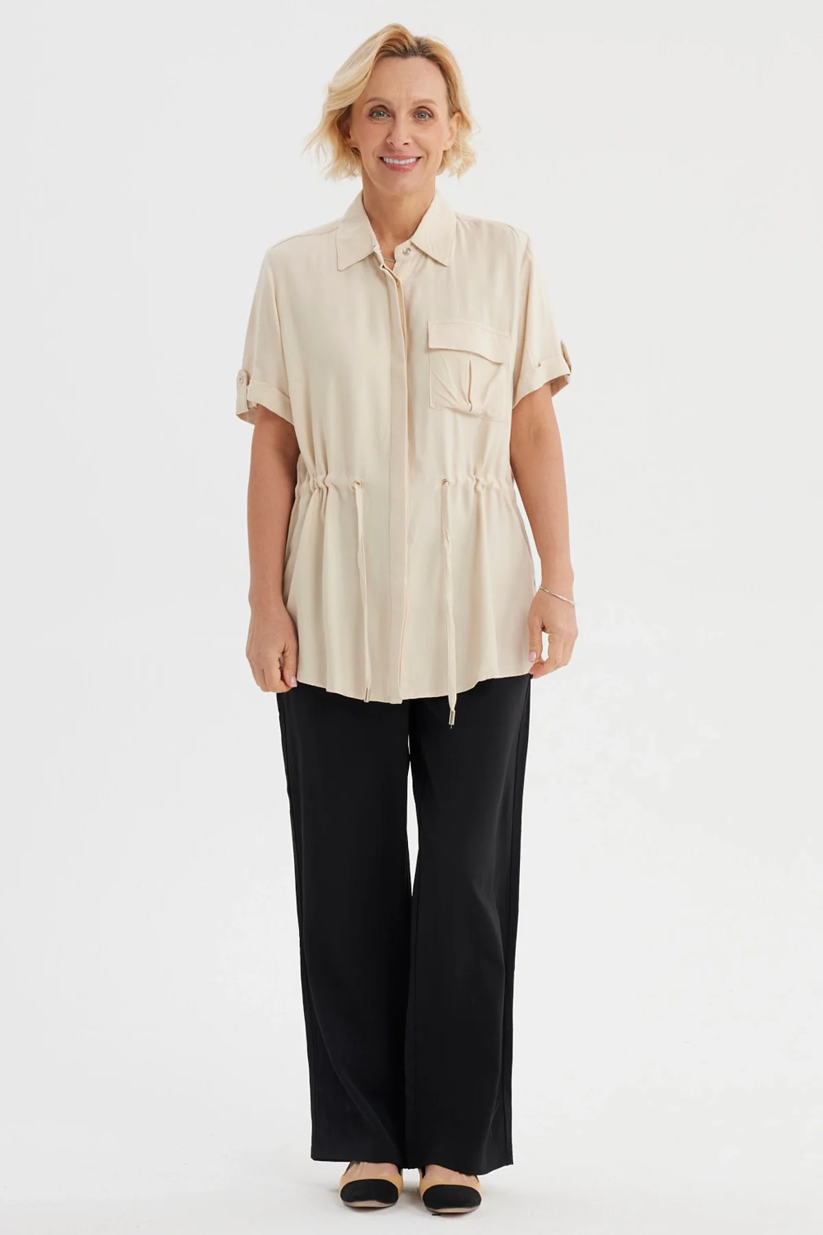 Blusa Mujer Casual Beige Claro - Image 4
