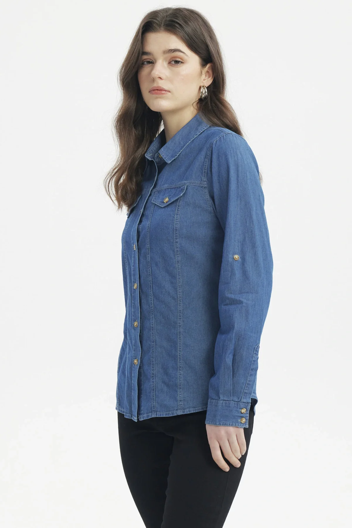 Blusa Mujer Cortes Azul - Image 2