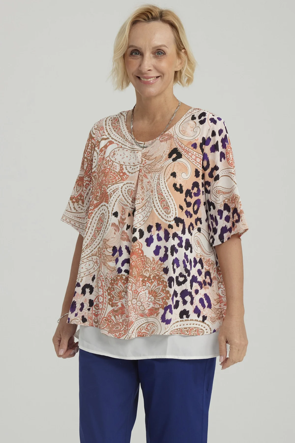Blusa Mujer Crep Abertura Crudo - Image 2
