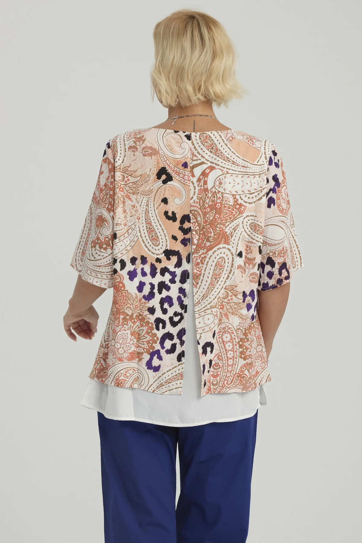 Blusa Mujer Crep Abertura Crudo - Image 3