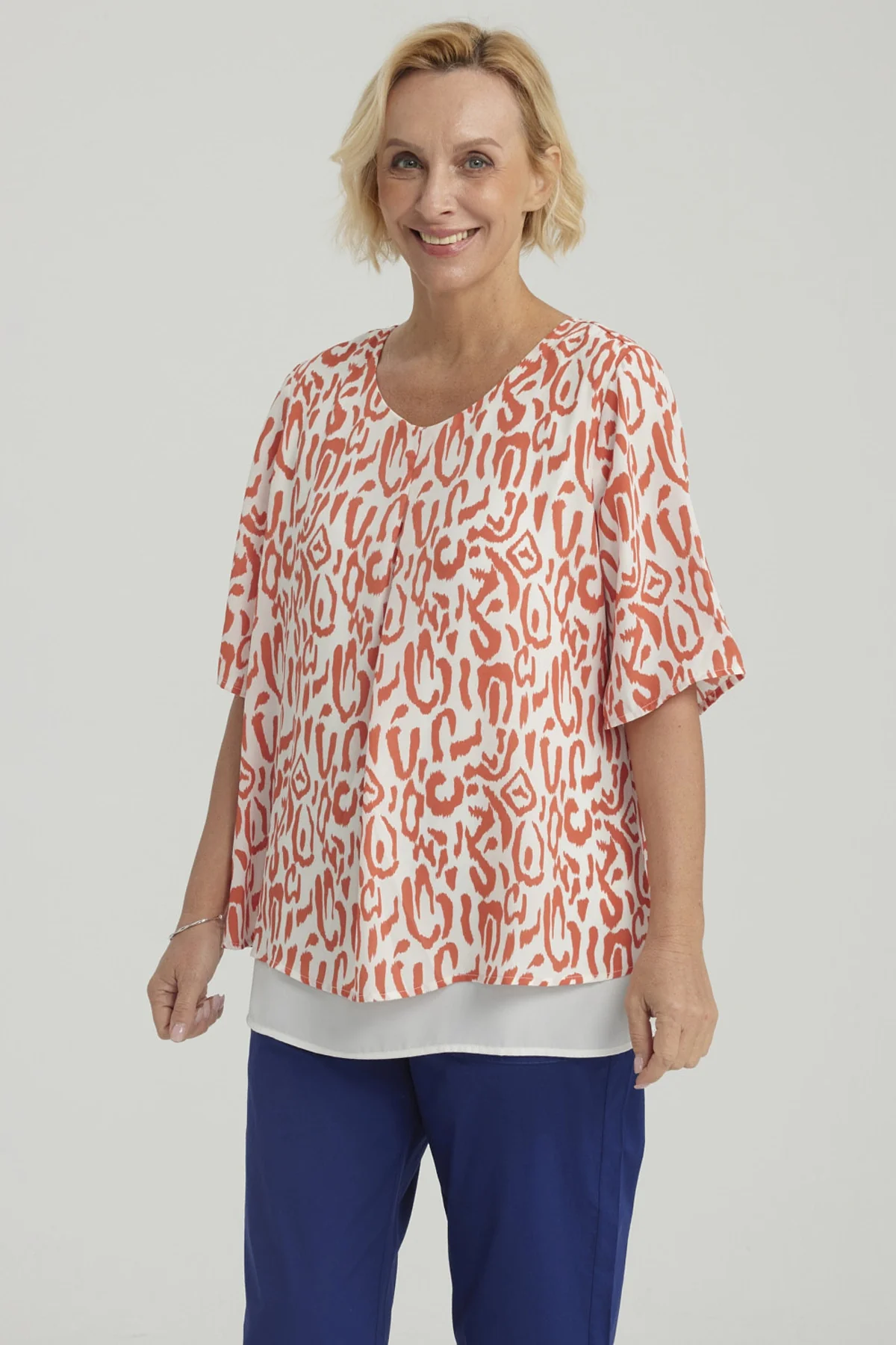 Blusa Mujer Crep Abertura Terracota - Image 2