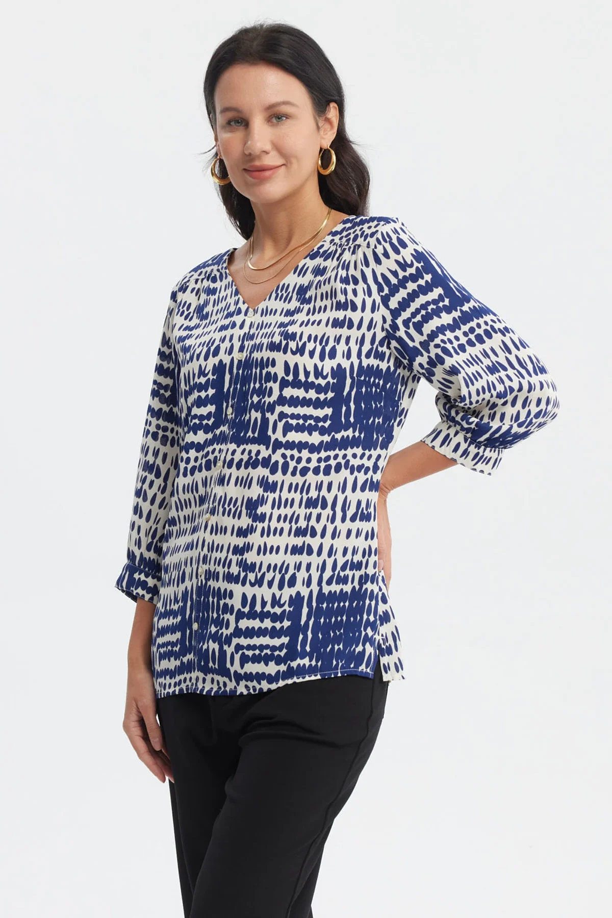 Blusa Mujer Crep Lisa Crudo - Image 2
