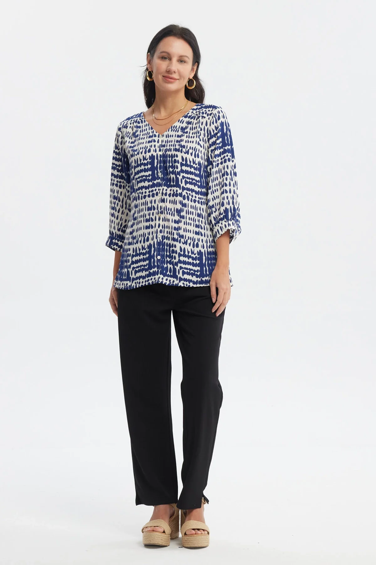 Blusa Mujer Crep Lisa Crudo - Image 4