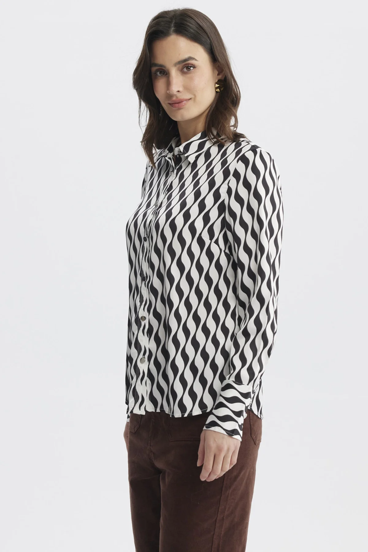 Blusa Mujer Cuello Camisero Blanco - Image 2