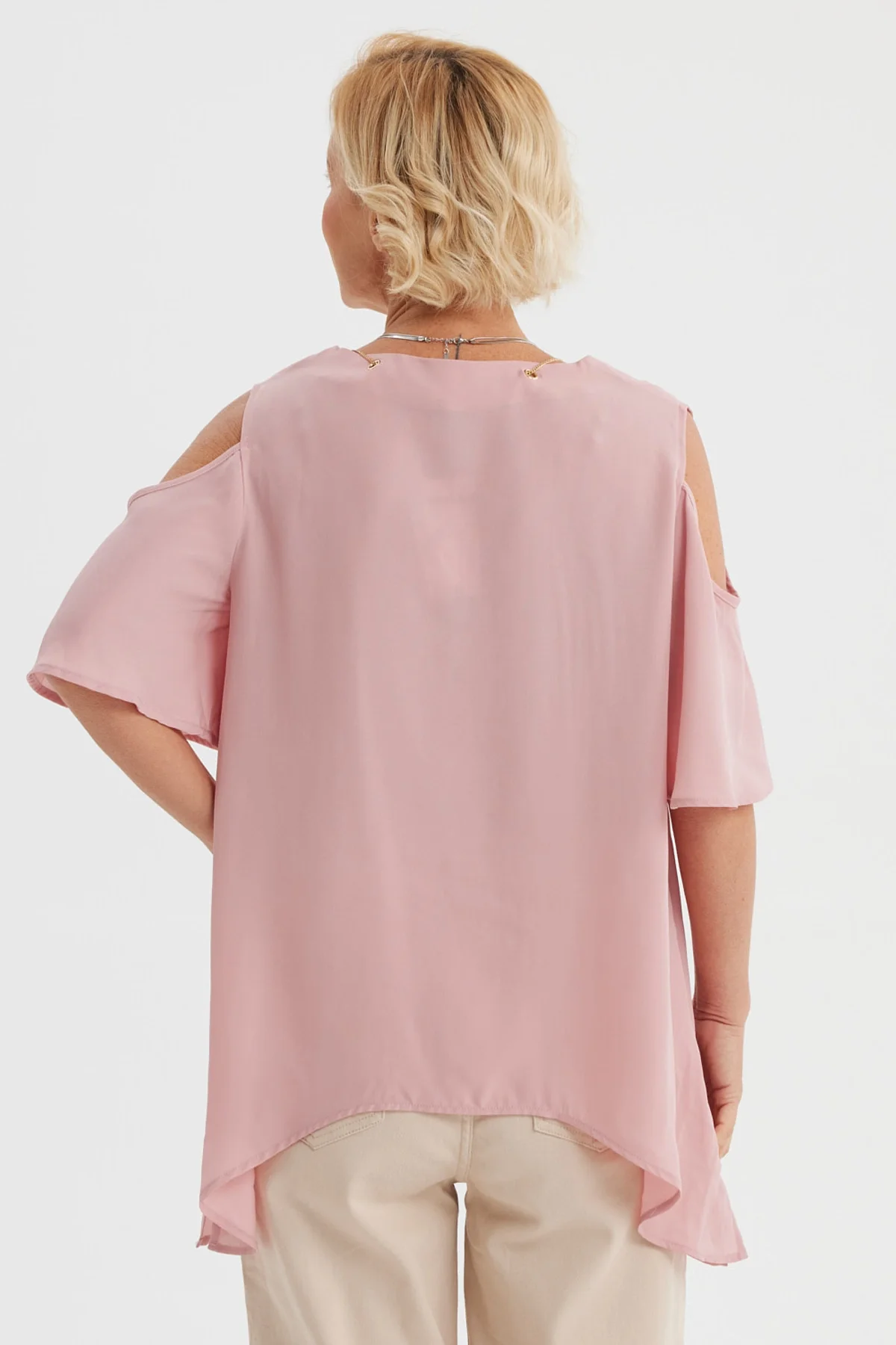 Blusa Mujer Flare Cuello V Palo Rosa - Image 3