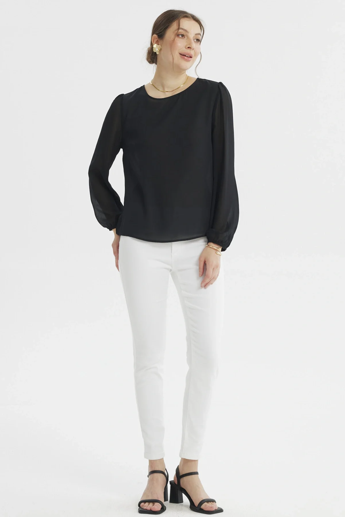 Blusa Mujer Holgada Transparencia Negro - Image 4