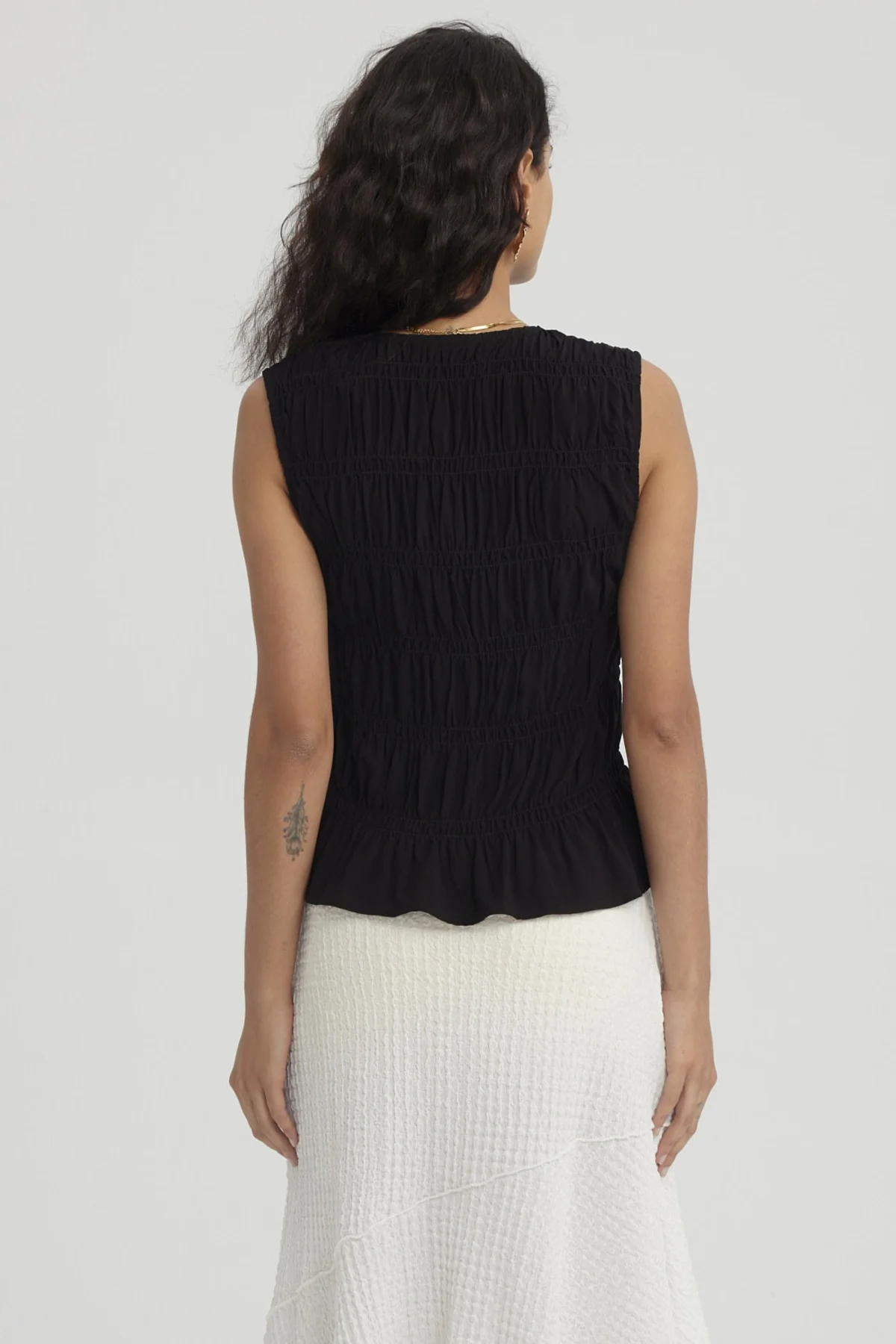Blusa Mujer Lazos Delanteros Negro - Image 3