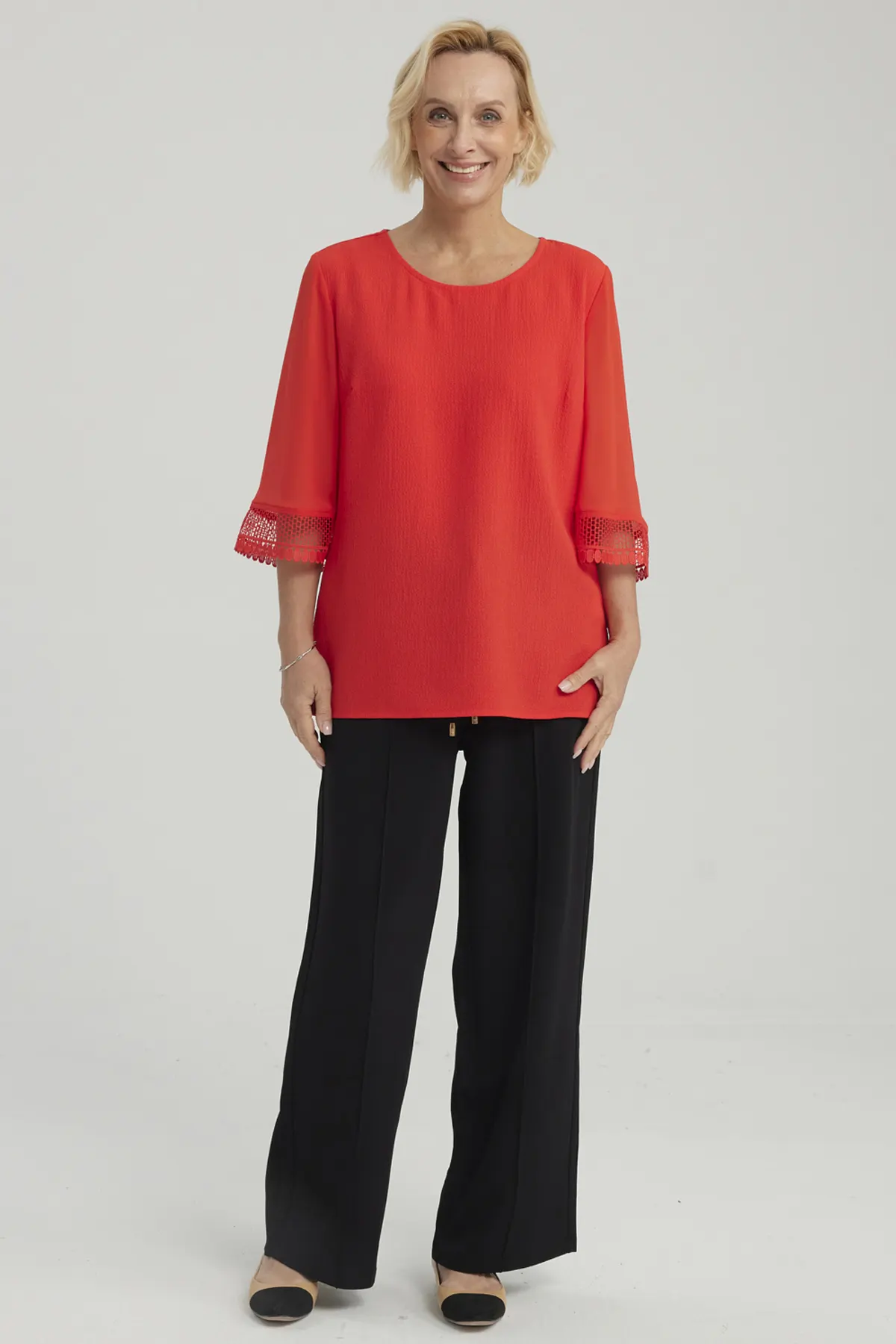 Blusa Mujer Lisa Rojo - Image 4