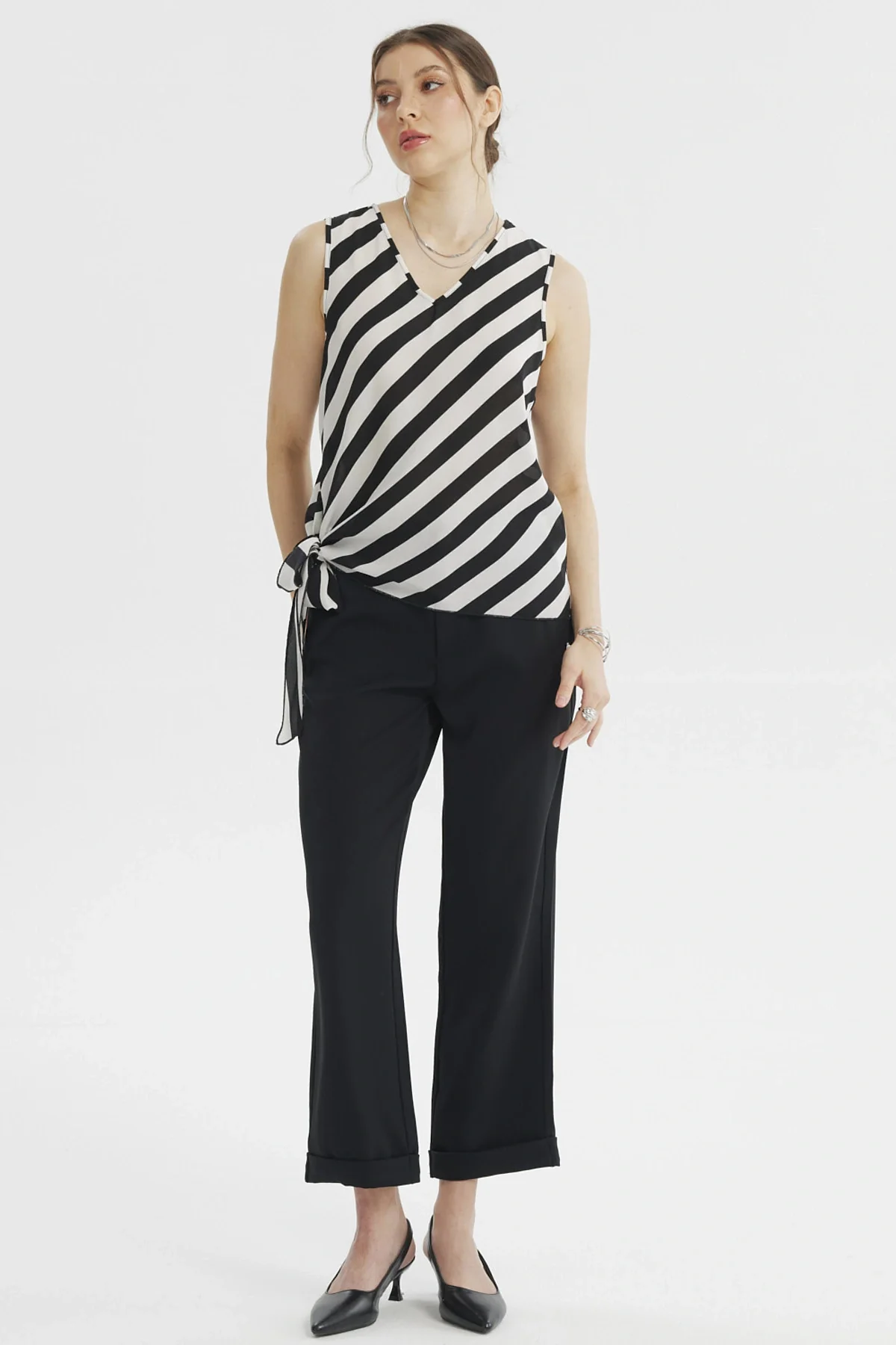 Blusa Mujer Nudo Lateral Crudo - Image 4