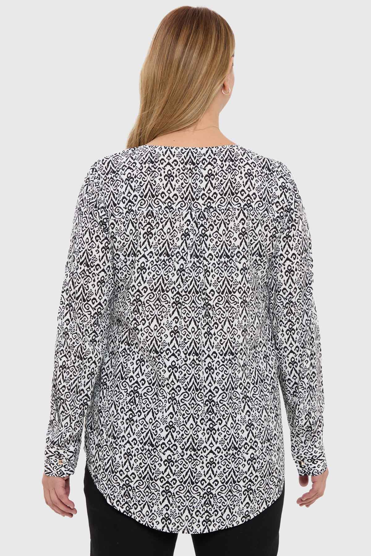 Blusa Mujer Pinza Pliegue Delantero Crudo - Image 3