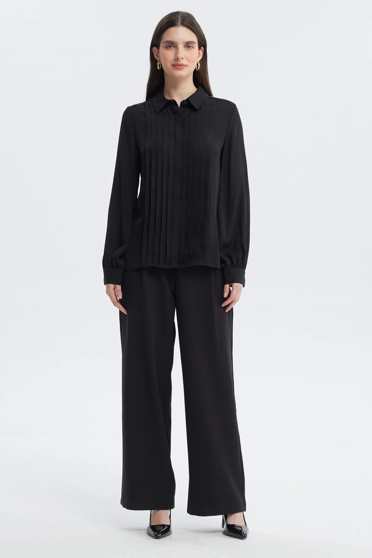 Blusa Mujer Pinzas Delanteras Negro - Image 4