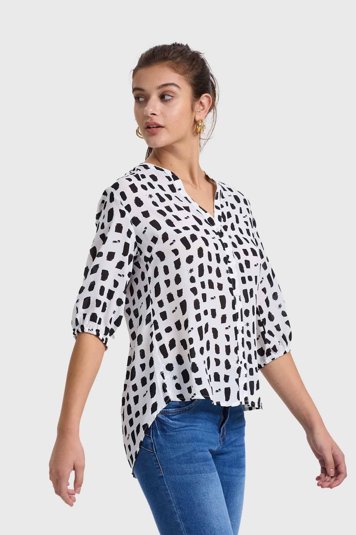 Blusa Mujer Print Crudo - Image 2