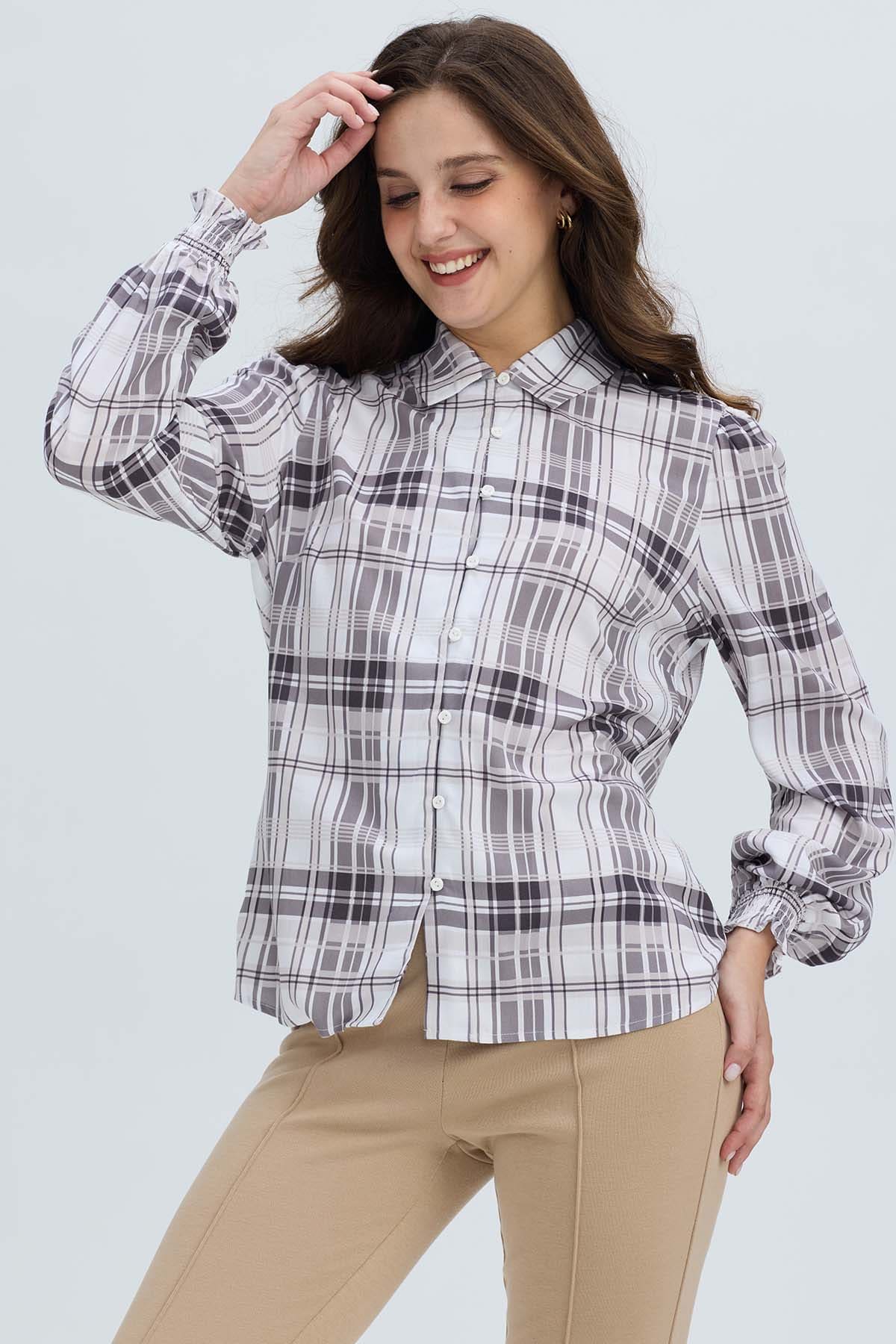 Blusa Mujer Puño Elasticado Crudo - Image 2