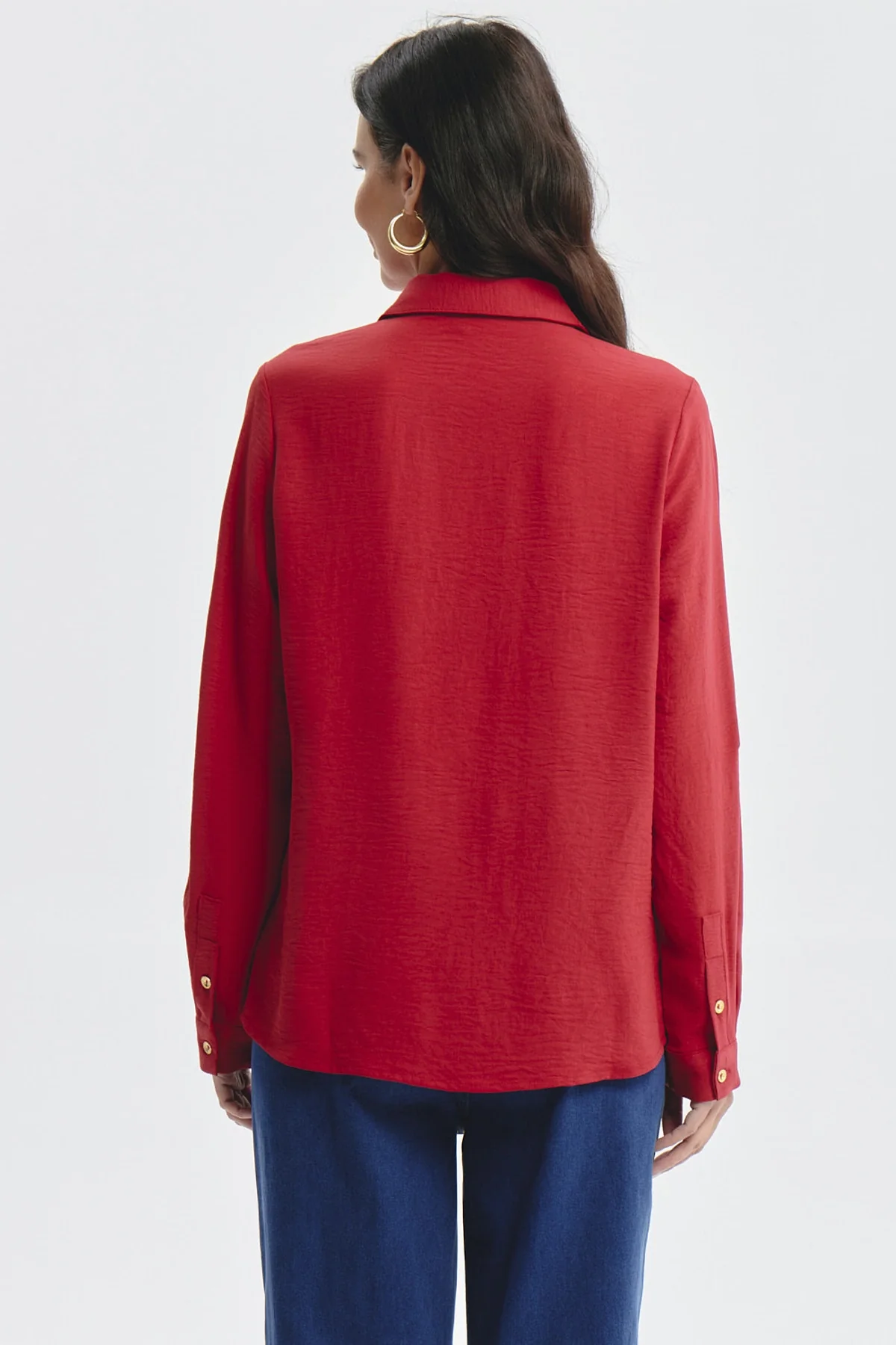 Blusa Mujer Roll Up Rojo - Image 3