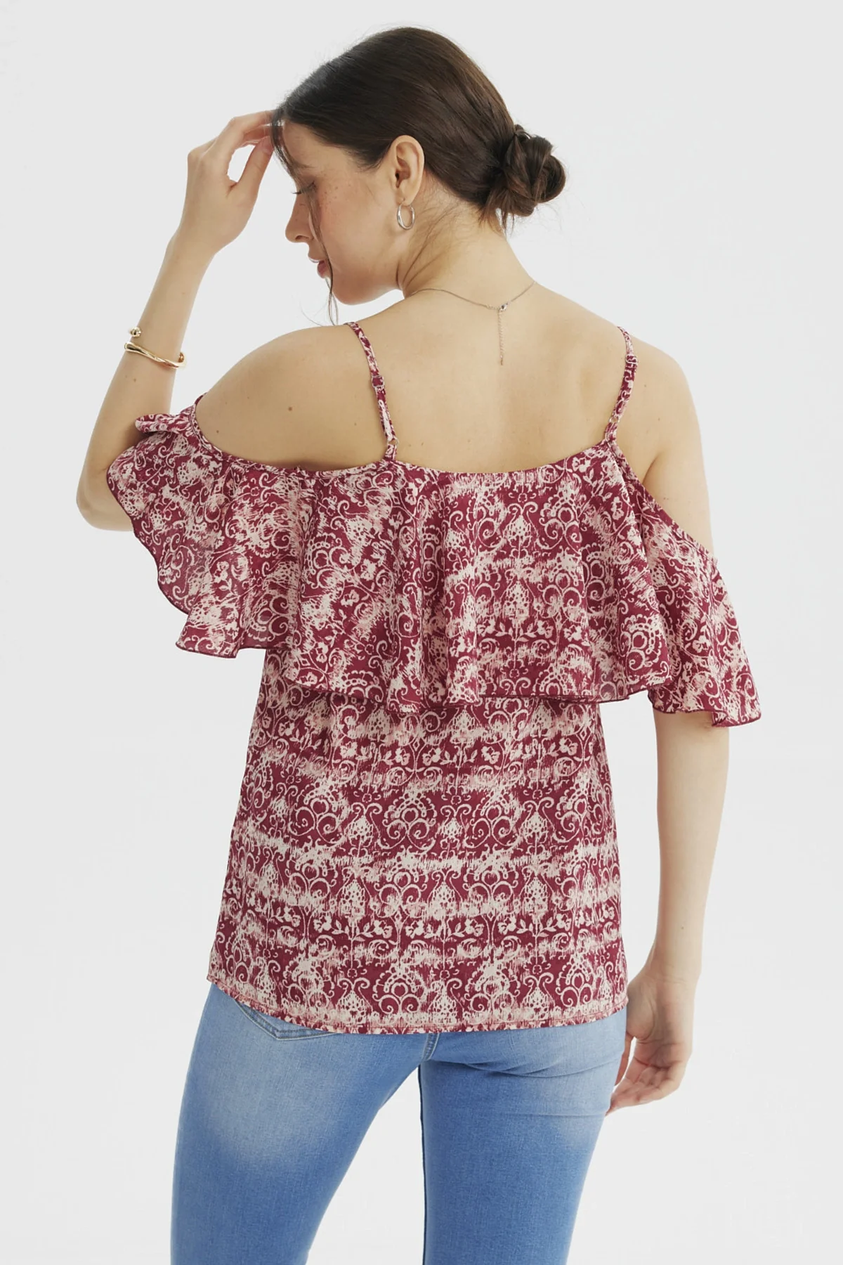Blusa Mujer Slim Manga Vuelo Fucsia - Image 3