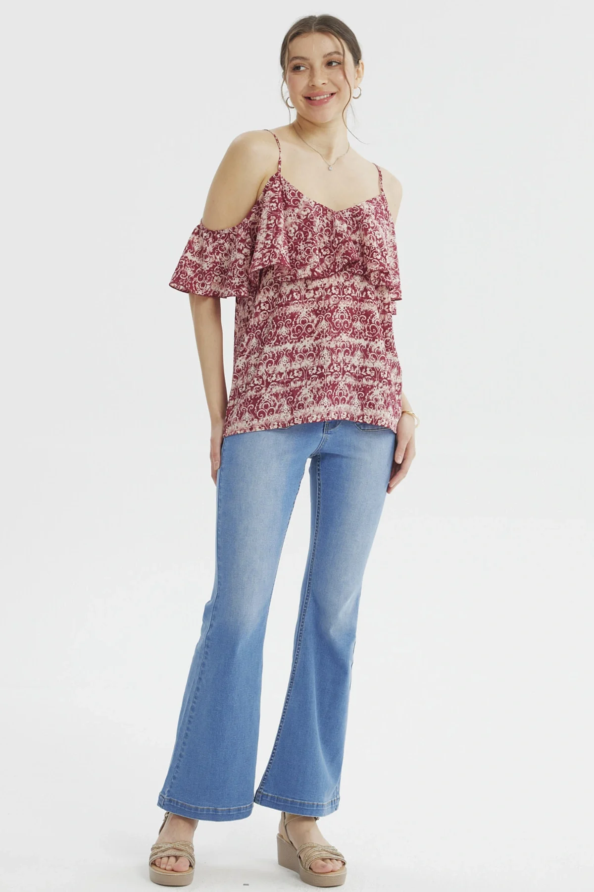 Blusa Mujer Slim Manga Vuelo Fucsia - Image 4