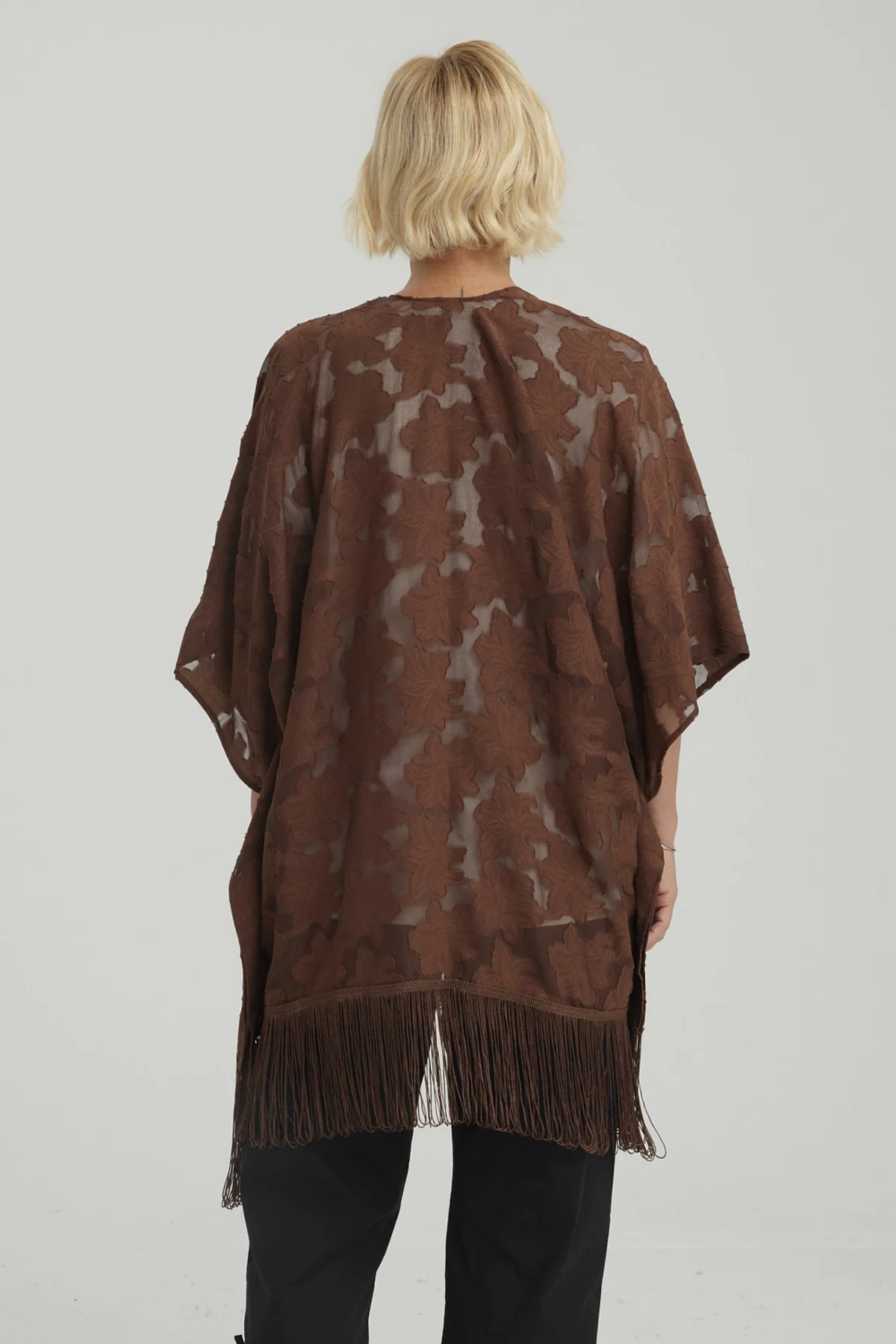 Blusa Mujer Tapado Con Flecos Café - Image 3