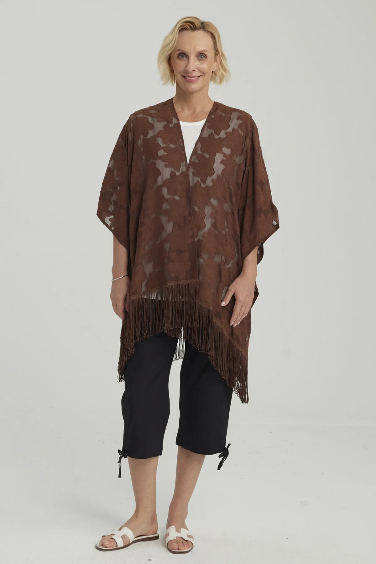 Blusa Mujer Tapado Con Flecos Café - Image 4