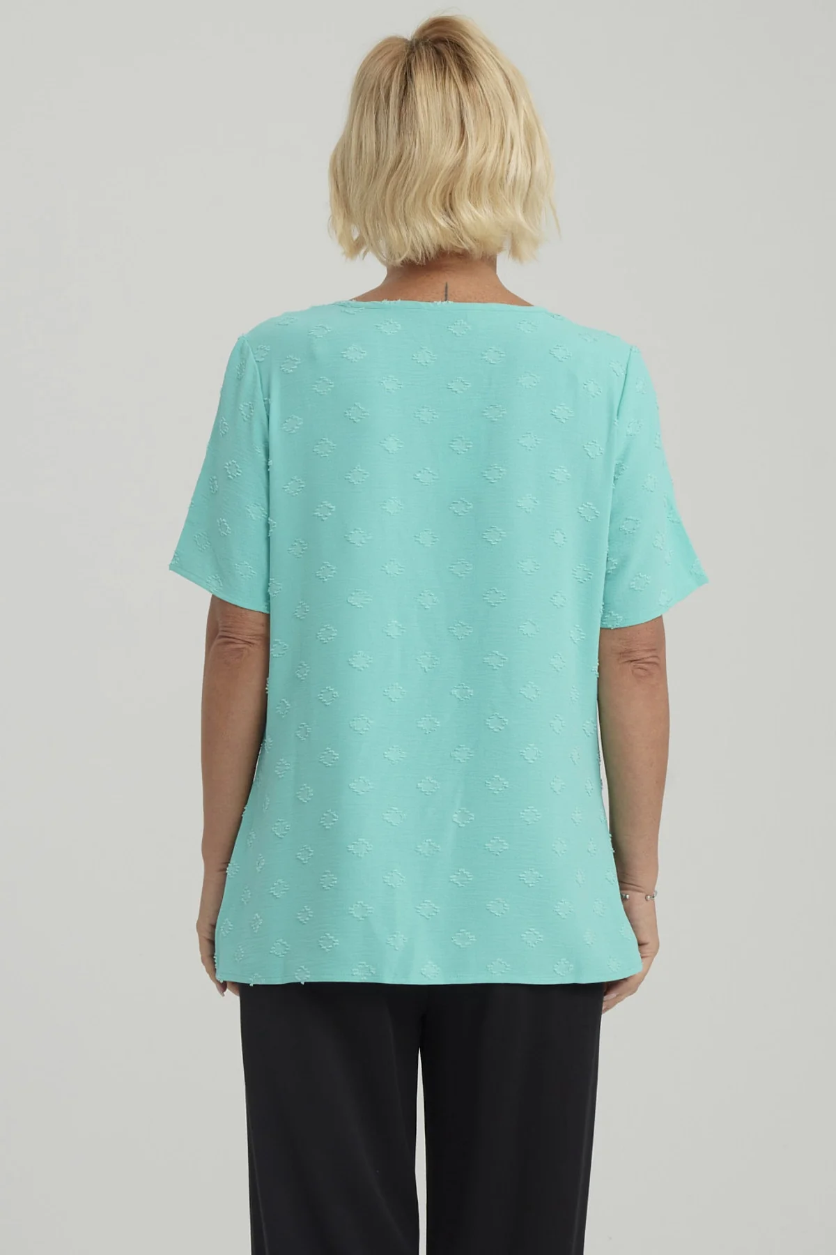 Blusa Mujer Textura Turquesa - Image 3
