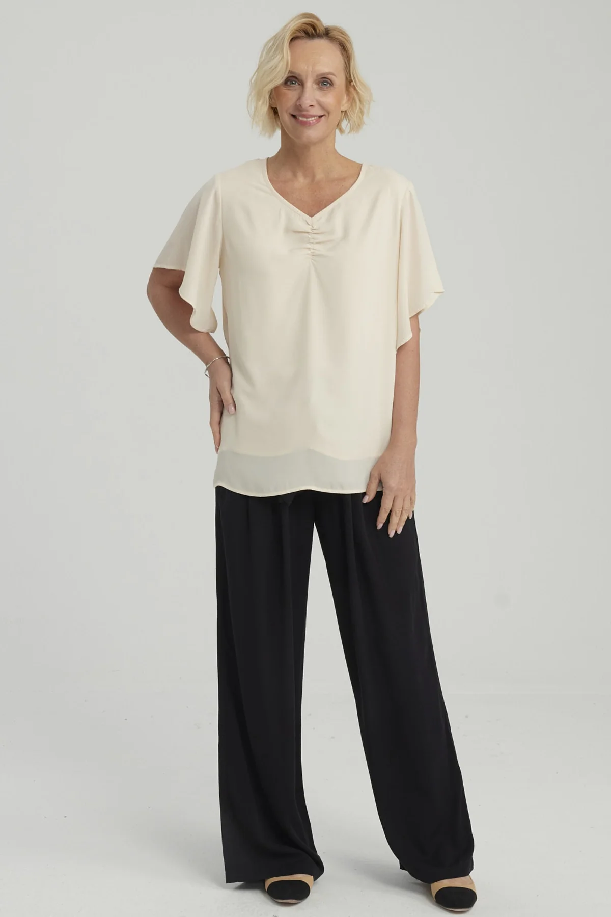 Blusa Mujer Vuelos Beige Claro - Image 4